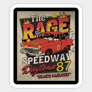 The Rage II speedway vintage racing distressed retro poster Sticker